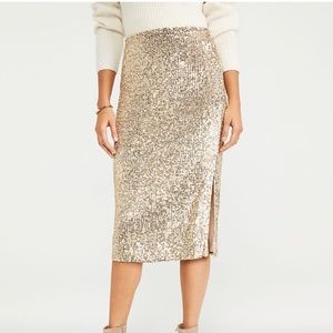 NWT Ann Taylor Sequin Side Slit Pencil Skirt